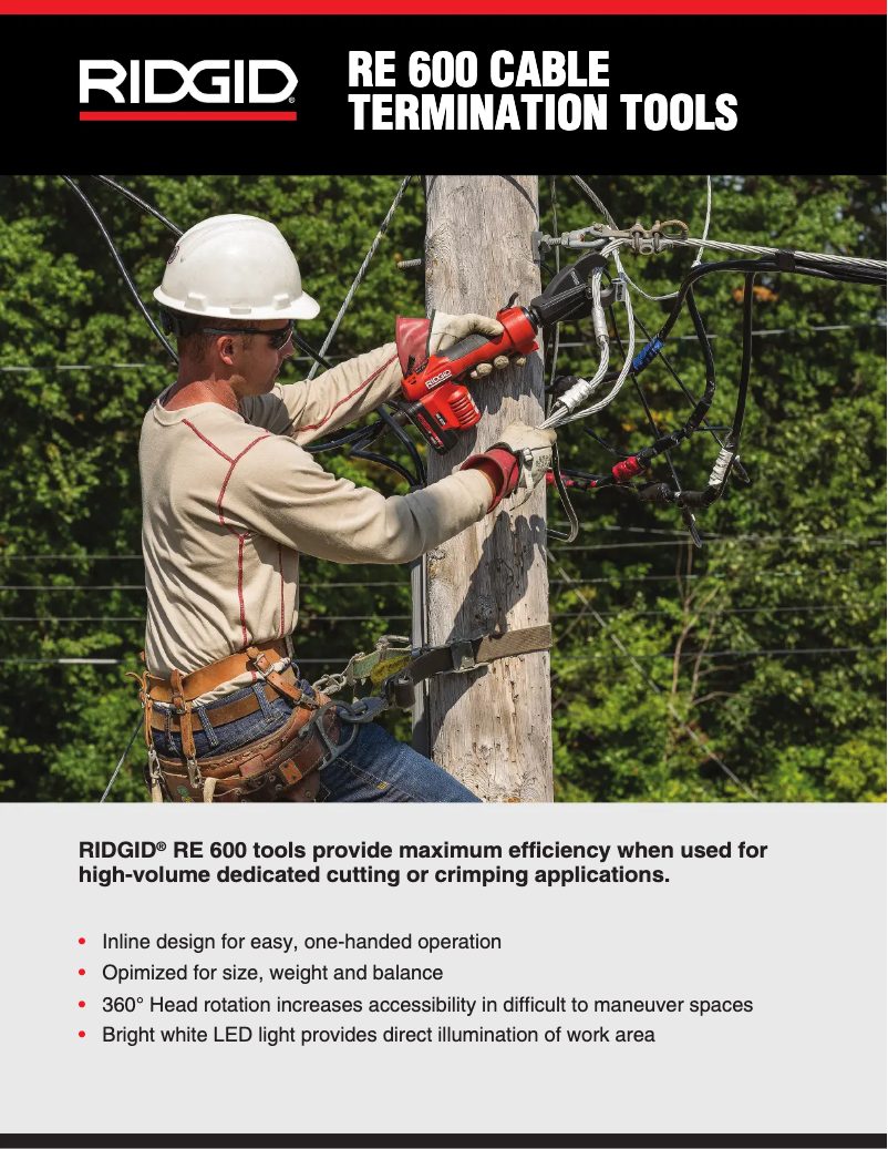 Page 1 de la notice Catalogue Ridgid RE 600