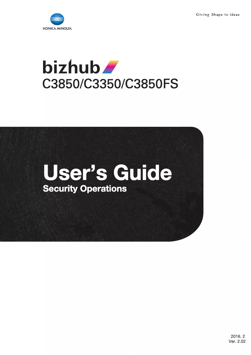 Page 1 de la notice Manuel utilisateur Konica Minolta Bizhub C3350