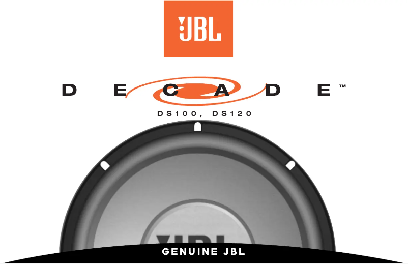 Page 1 de la notice Manuel utilisateur JBL Decade DS120