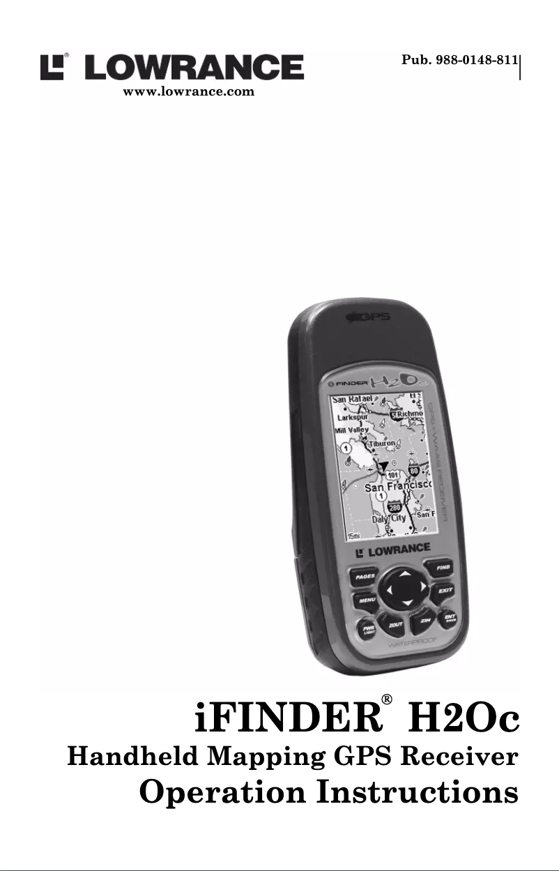 Image de la première page du manuel de l'appareil IFinder H2Oc