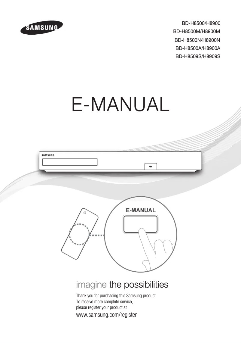 Page n°1 - Manuel utilisateur Samsung BD-H8900N