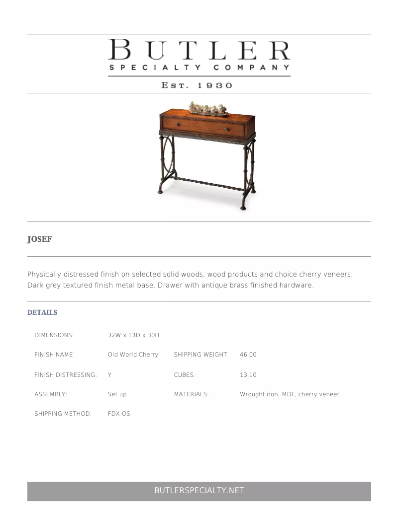 Page n°1 - Manuel utilisateur Butler Josef