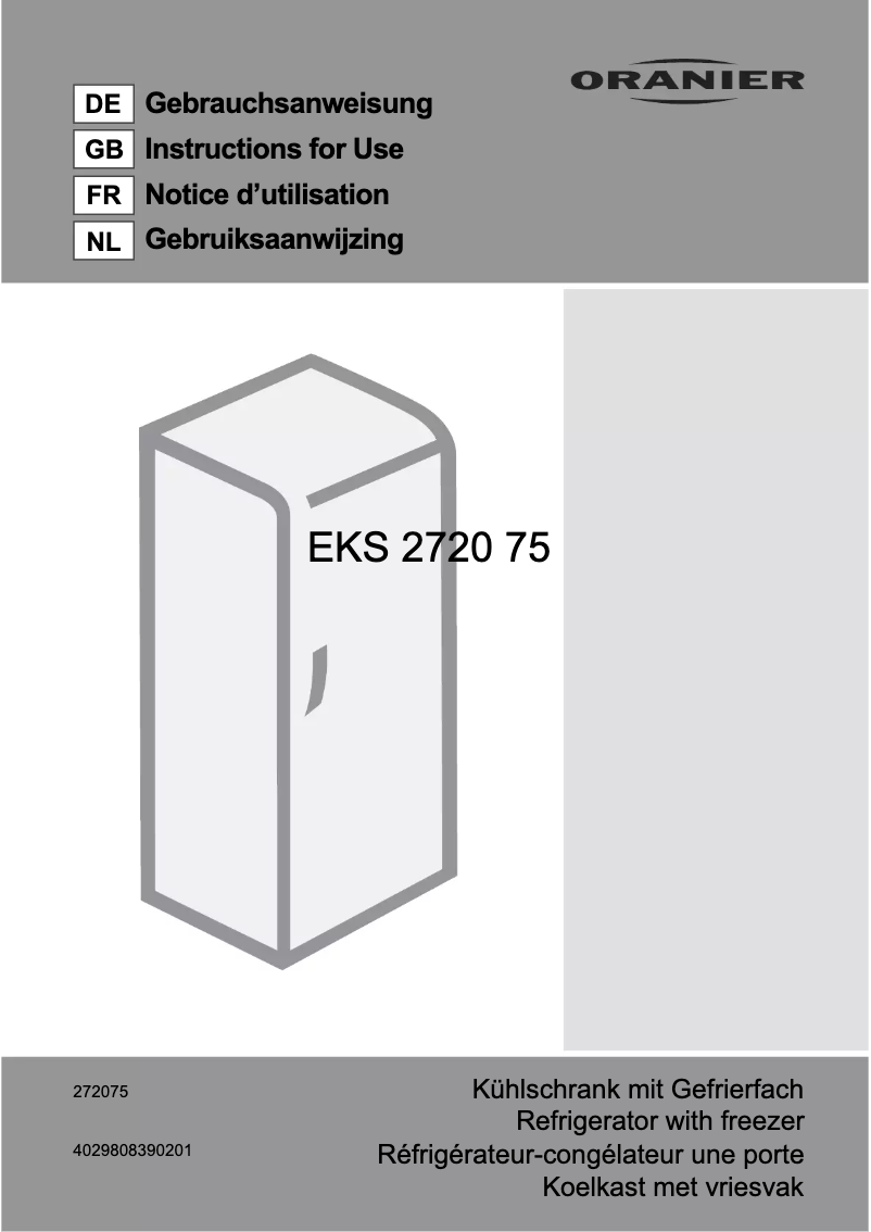 Page n°1 - Manuel utilisateur Oranier Eks 2720