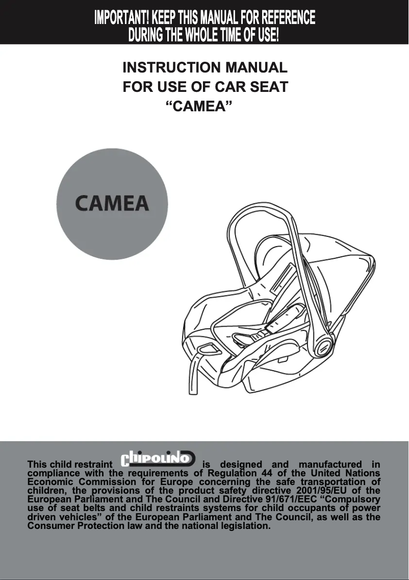 Page 1 de la notice Manuel utilisateur Chipolino Camea
