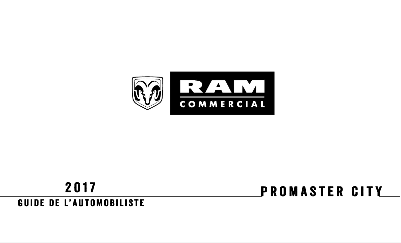 Page 1 de la notice Manuel utilisateur RAM Promaster City (2017)