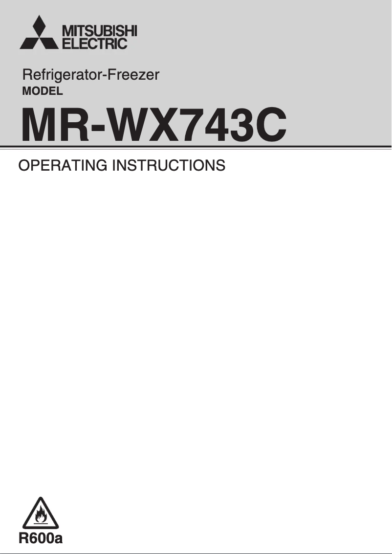 Page 1 de la notice Manuel utilisateur Mitsubishi MR-WX743C