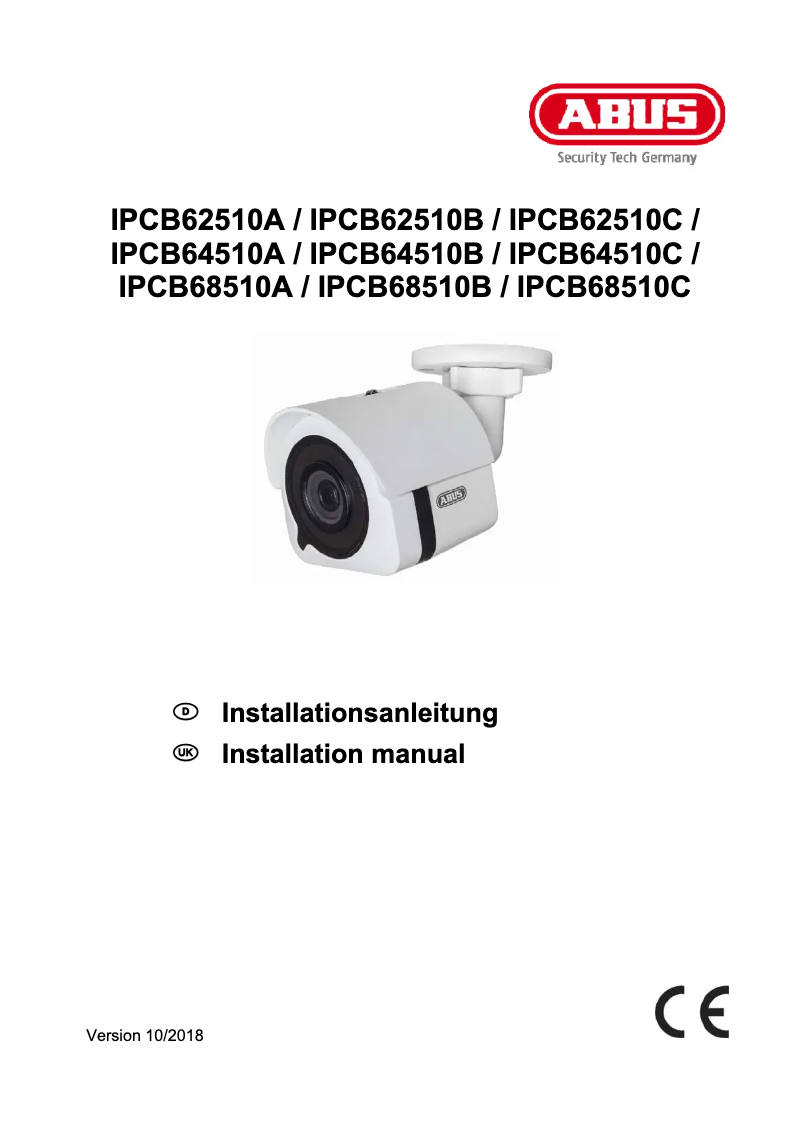 Página 1 del manual Guía de instalación Abus IPCB64510C