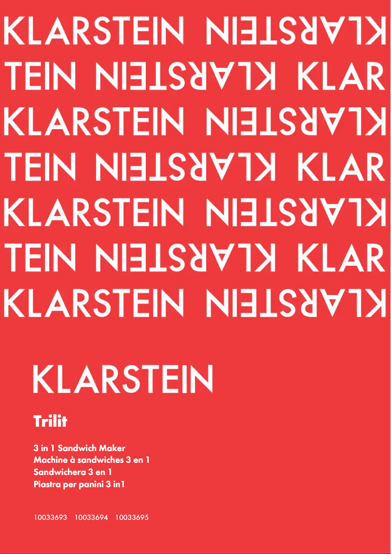 Page n°1 - Manuel utilisateur Klarstein Trilit 10033694