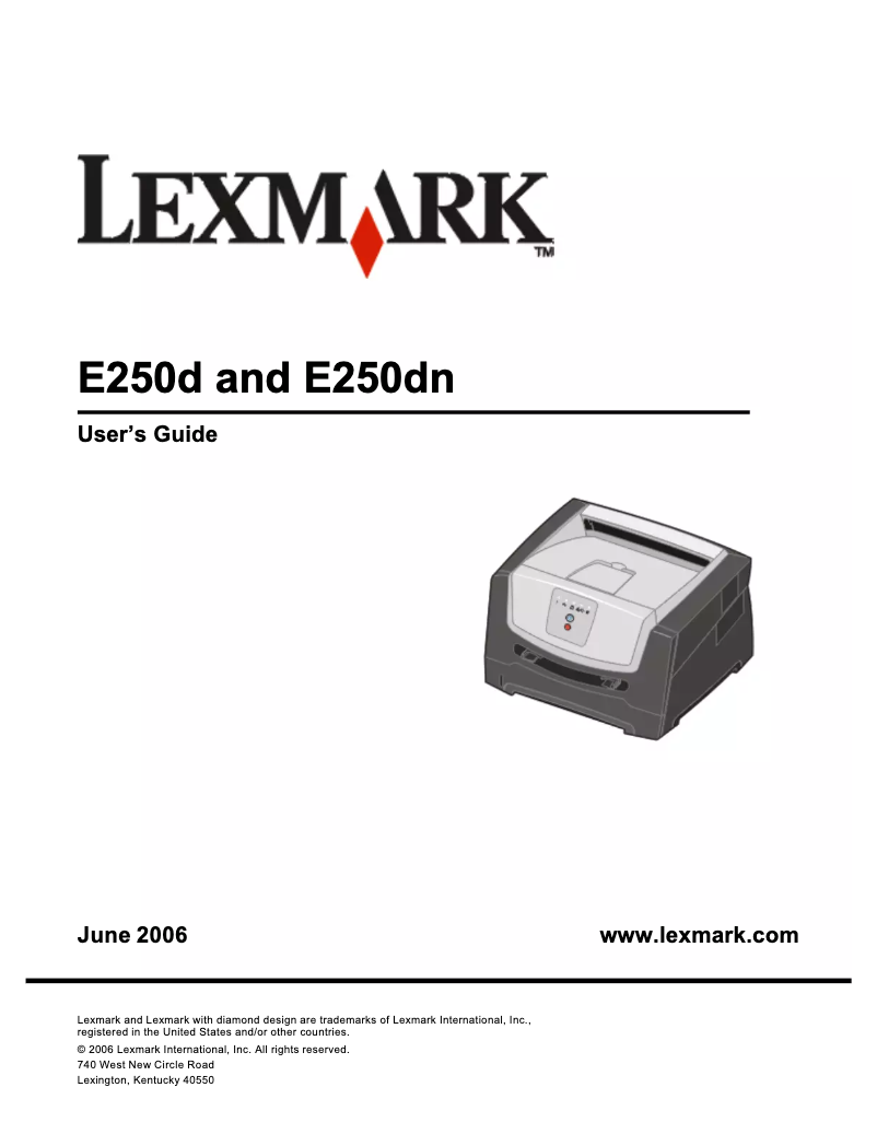 Página 1 del manual Manual de usuario Lexmark E250D