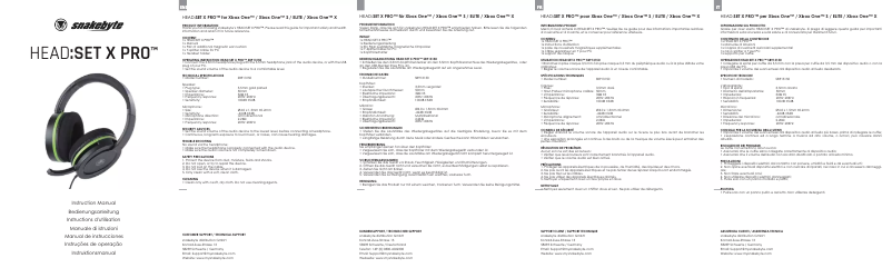 Page n°1 - Manuel utilisateur Snakebyte HEAD:SET X PRO