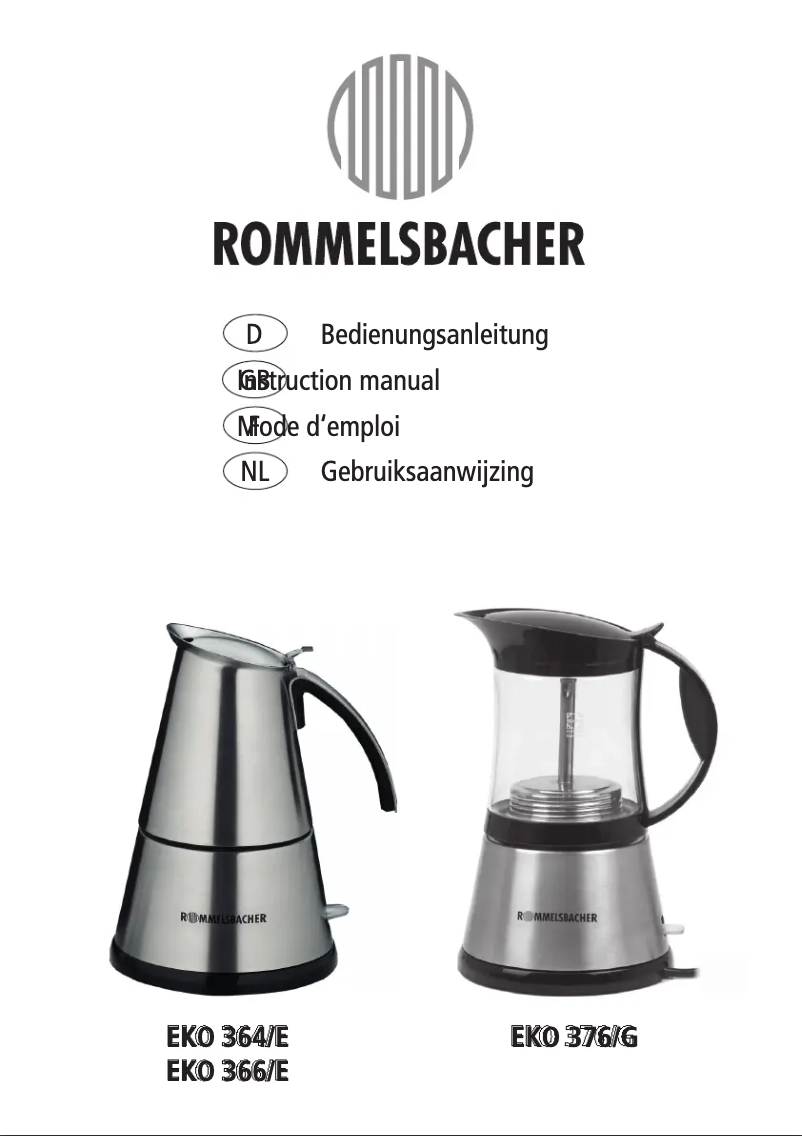 Página 1 del manual Manual de usuario Rommelsbacher EKO 376/G