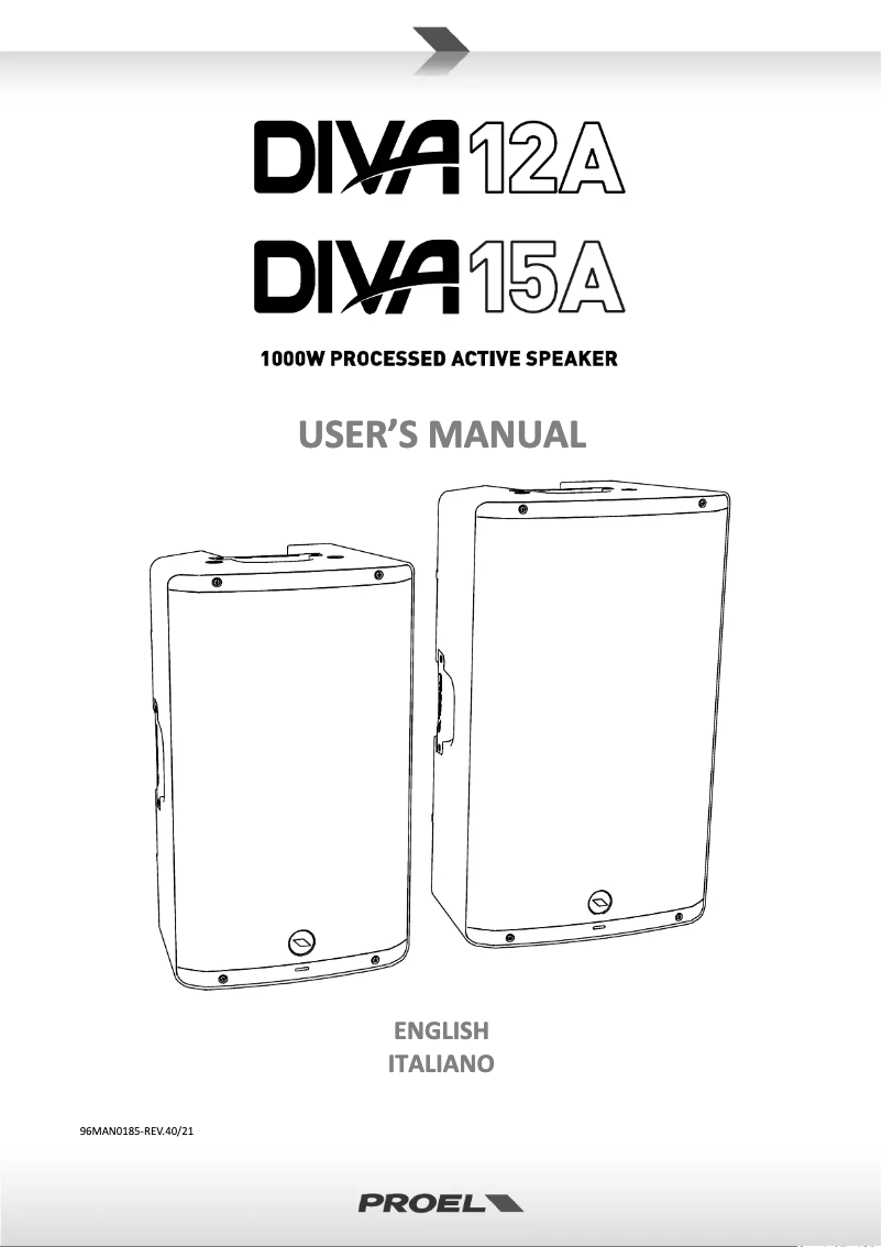 Page n°1 - Manuel utilisateur Proel Diva 12A
