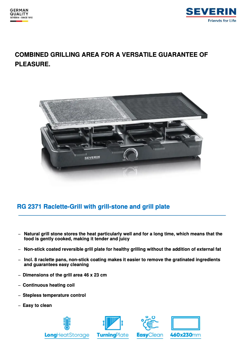 Page n°1 - Fiche technique Severin RG 2371