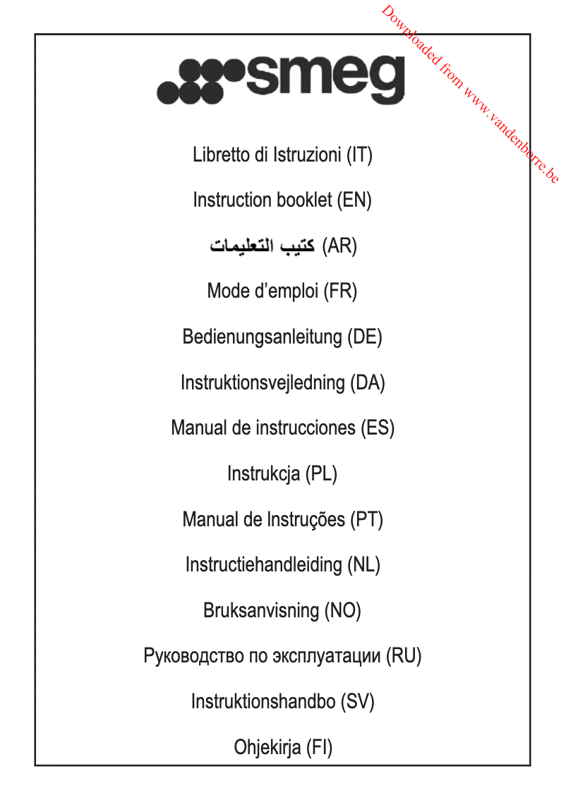 Page n°1 - Manuel utilisateur Smeg KT110