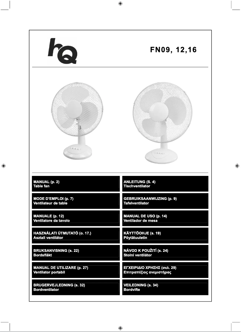 Page n°1 - Manuel utilisateur HQ FN16B