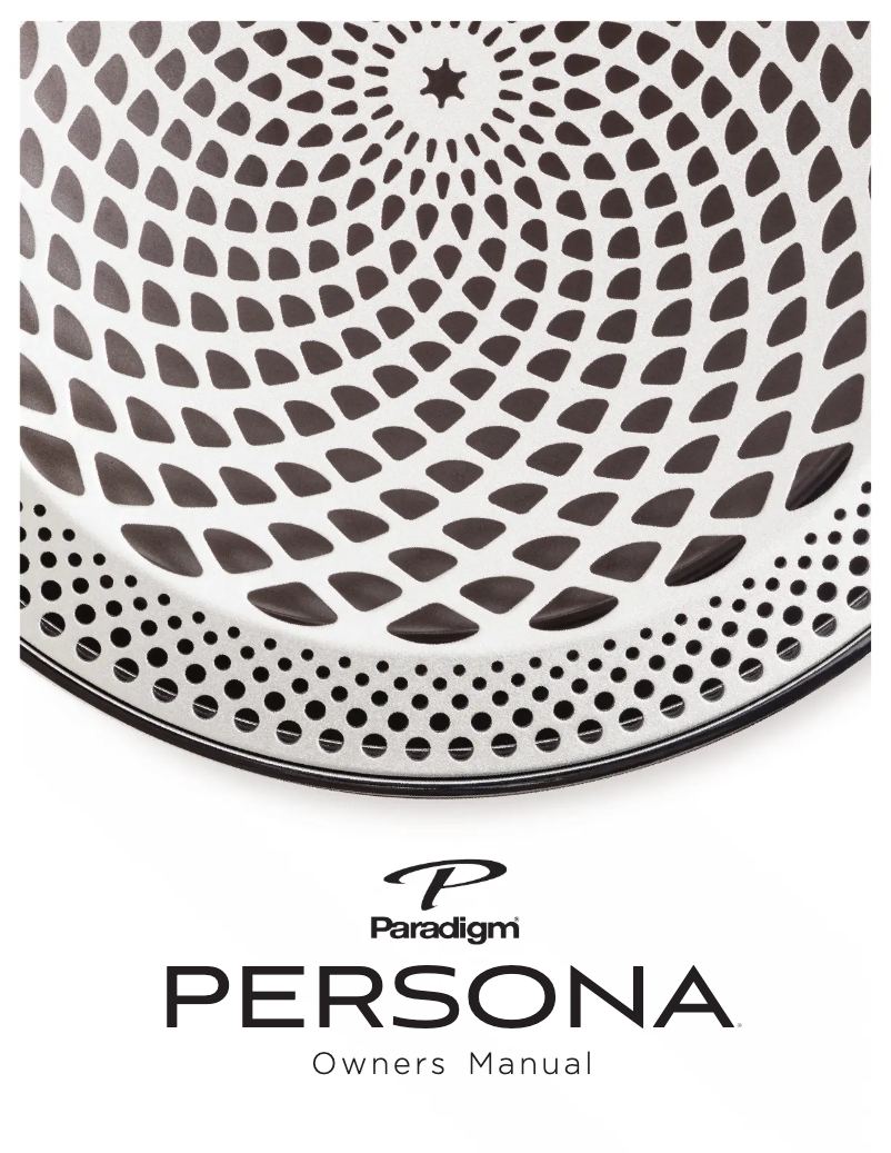 Page n°1 - Manuel utilisateur Paradigm Persona 7F