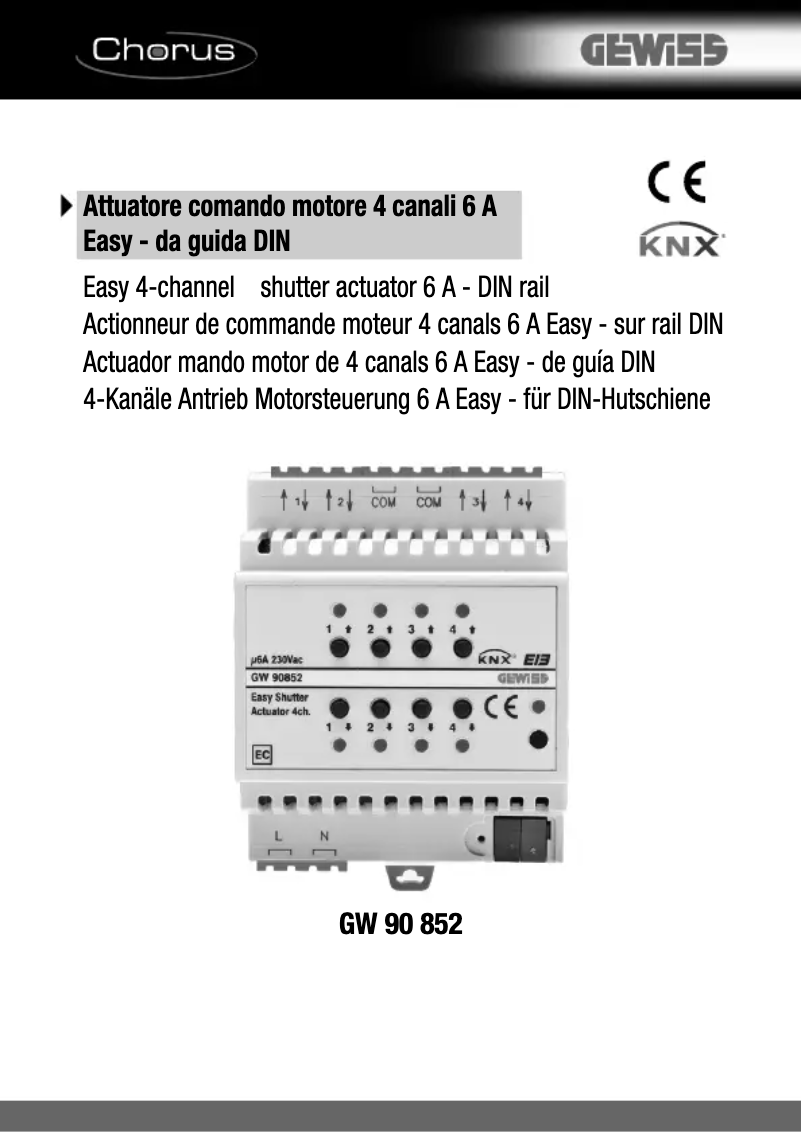 Page 1 de la notice Manuel utilisateur Gewiss GW90852