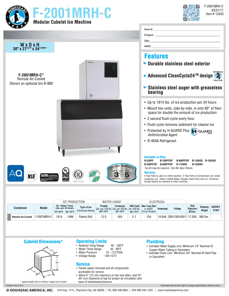 Image de la première page du manuel de l'appareil F-2001MRH-C