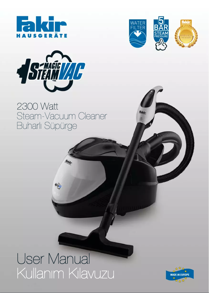 Page 1 de la notice Manuel utilisateur Fakir Magic Steam Vac