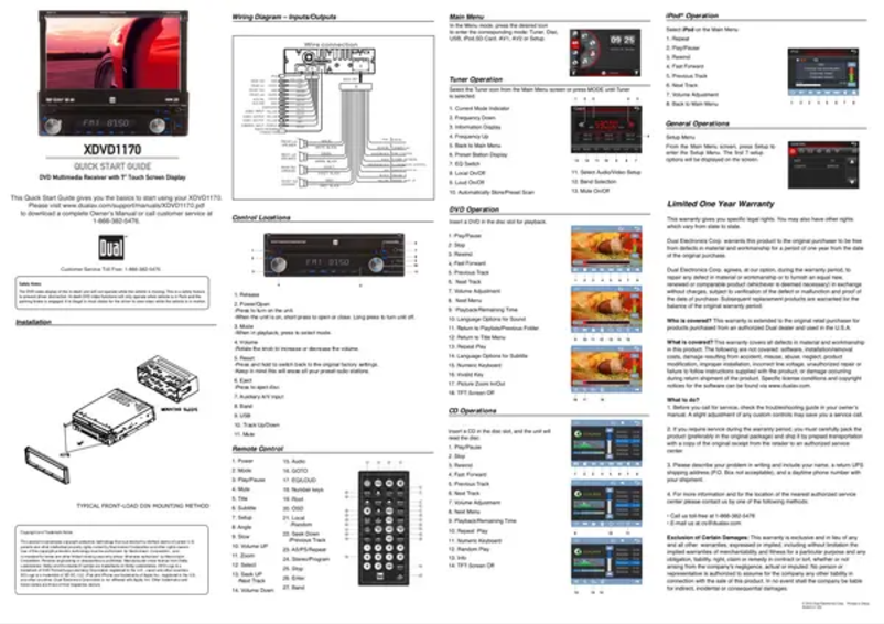 Page 1 de la notice Manuel utilisateur Dual XDVD1170