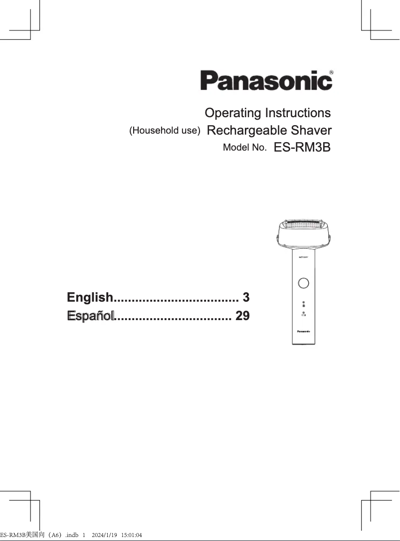 Page 1 de la notice Manuel utilisateur Panasonic ES-RM3B