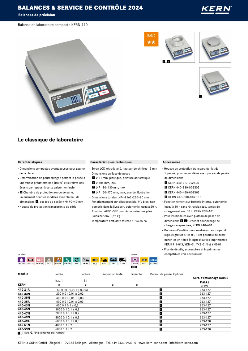 Page 1 de la notice Brochure Kern 440-53N