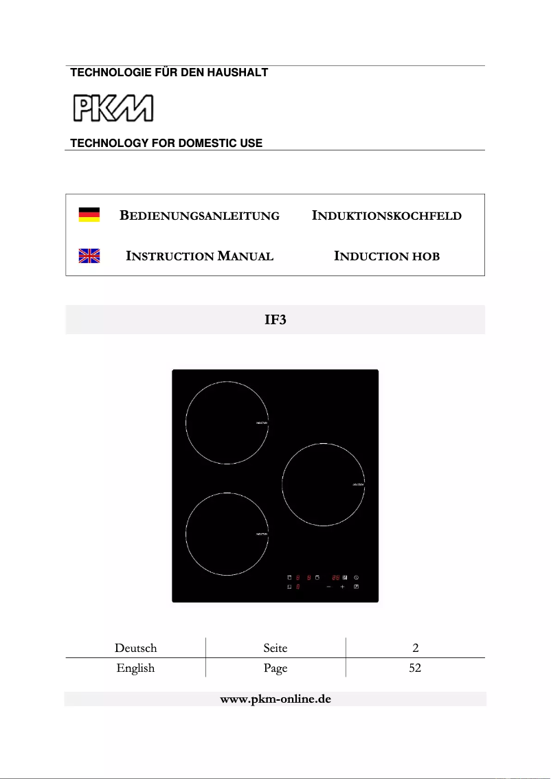 Page 1 de la notice Manuel utilisateur PKM IF3