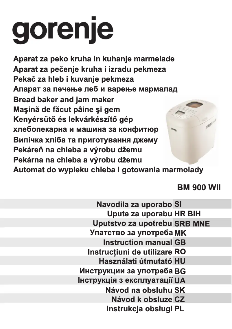 Image de la première page du manuel de l'appareil BM900WII