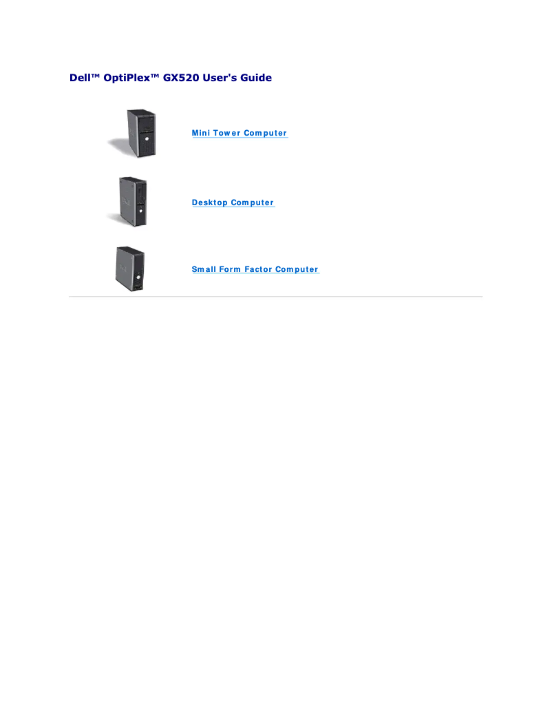 Page 1 de la notice Mode d'emploi Dell OptiPlex GX520