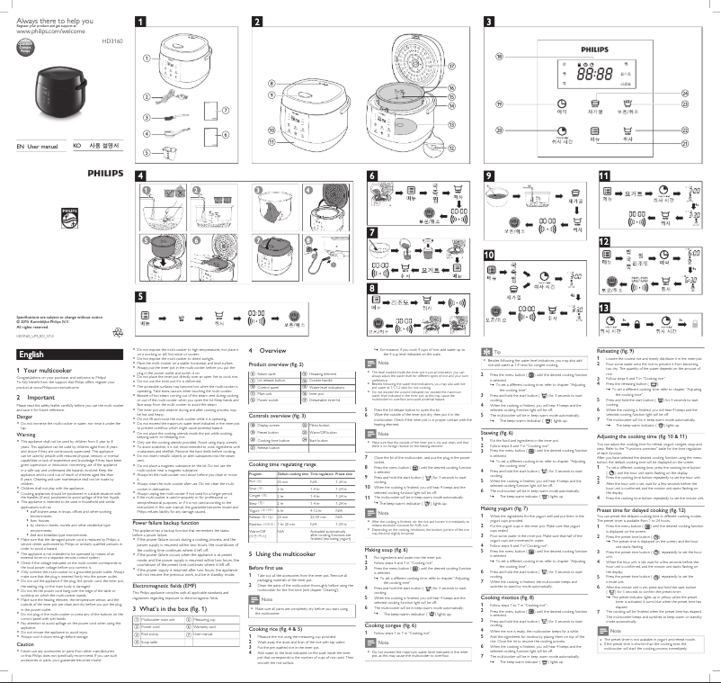 Page 1 de la notice Mode d'emploi Philips Viva Collection HD3160
