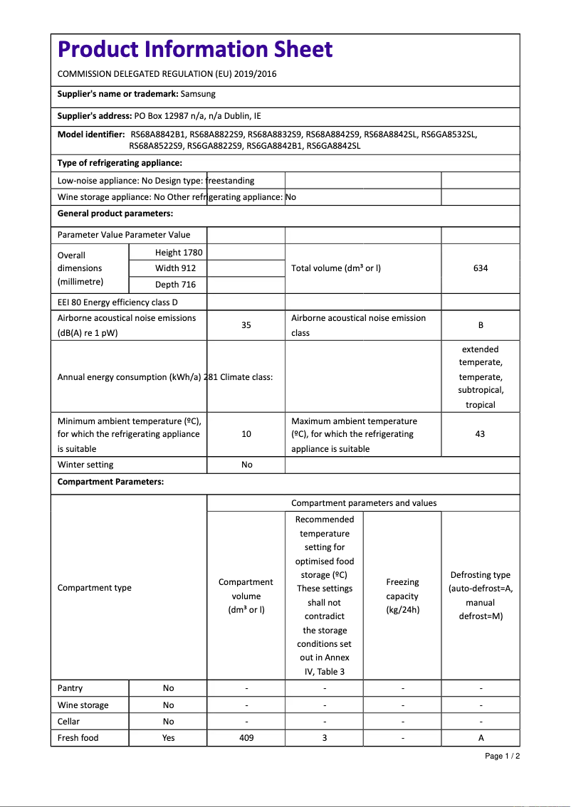 Image de la première page du manuel de l'appareil RS68A8842SL