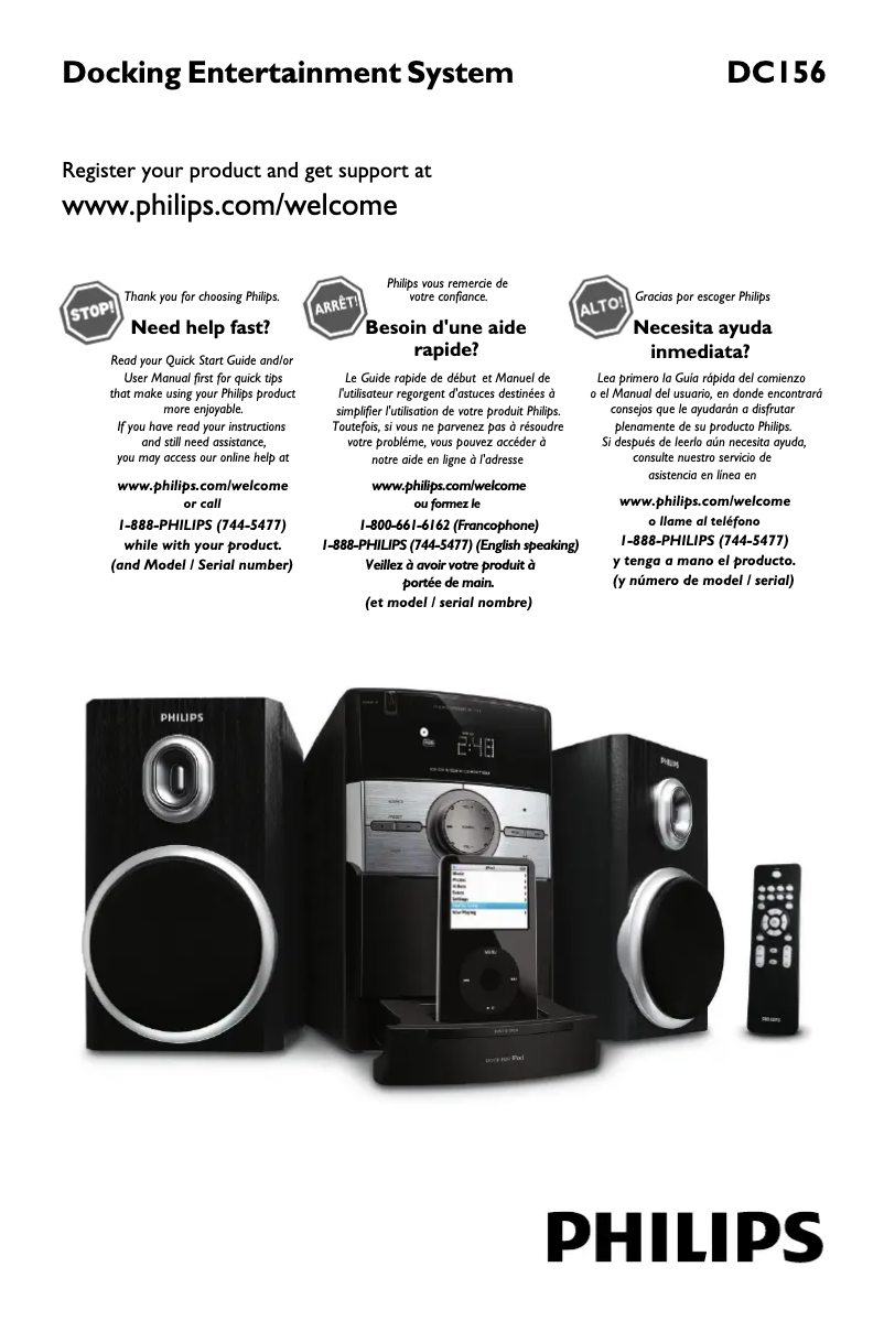 Page 1 de la notice Manuel utilisateur Philips DC156