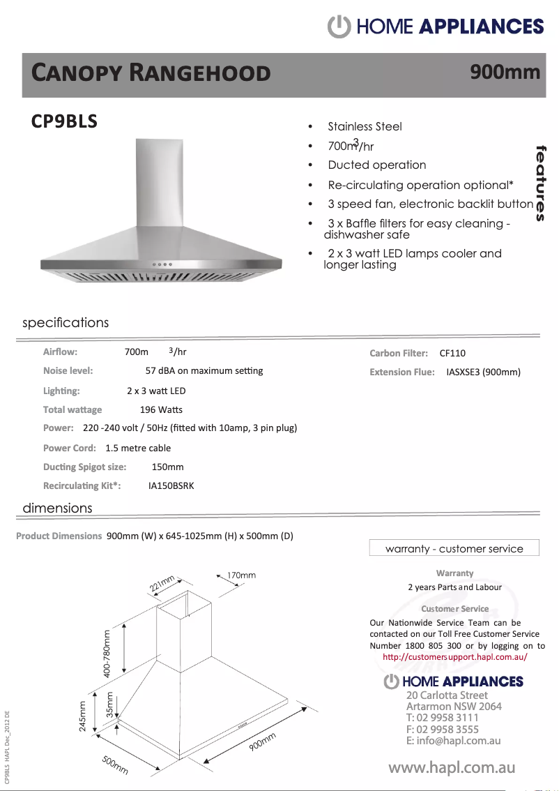 Image de la première page du manuel de l'appareil CP6BLS