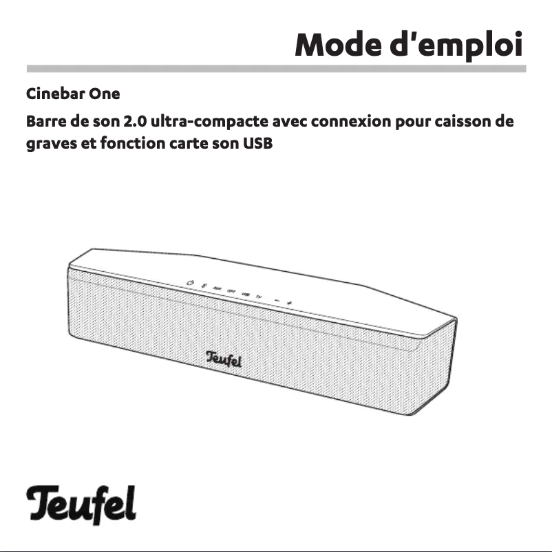 Page 1 de la notice Manuel utilisateur Teufel Cinebar One