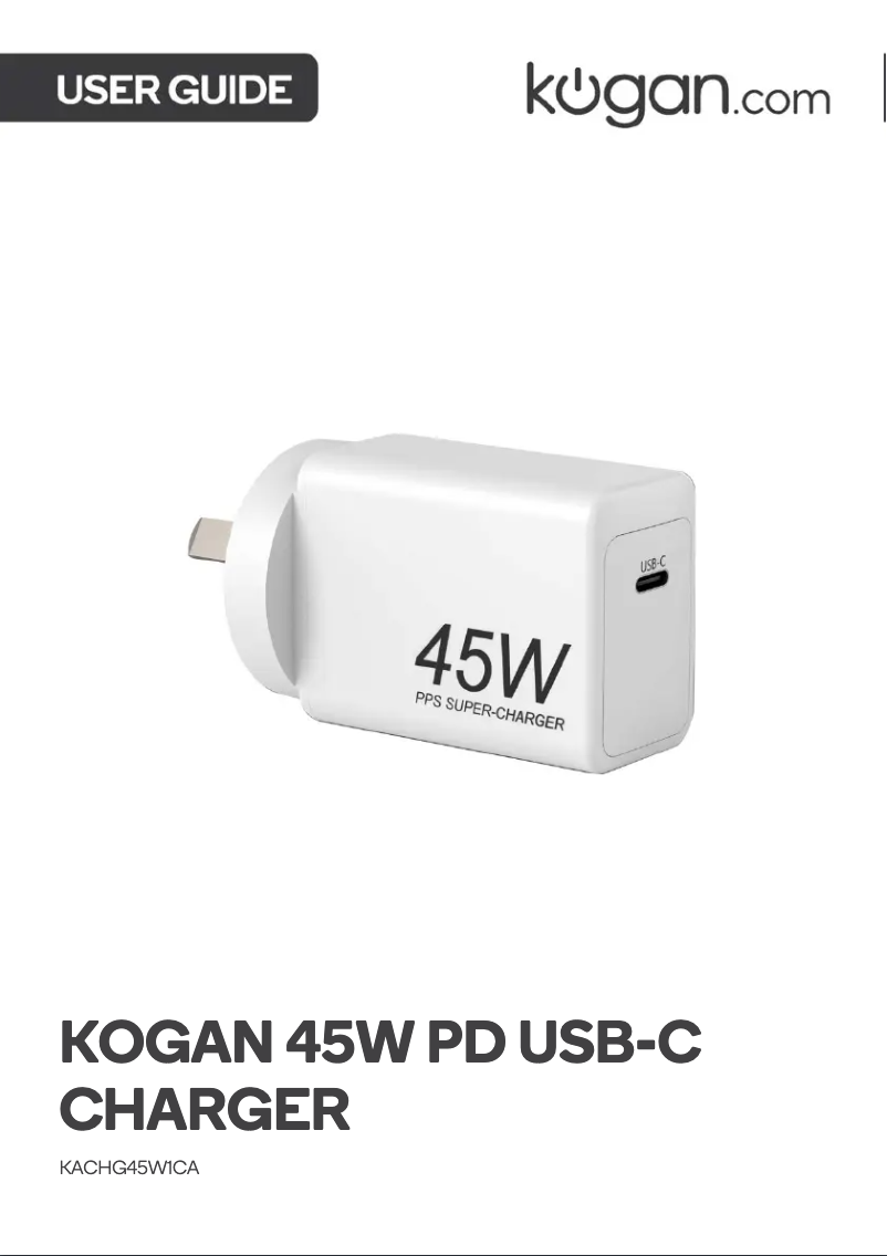 Page 1 of the manual User Manual Kogan KACHG45W1CA