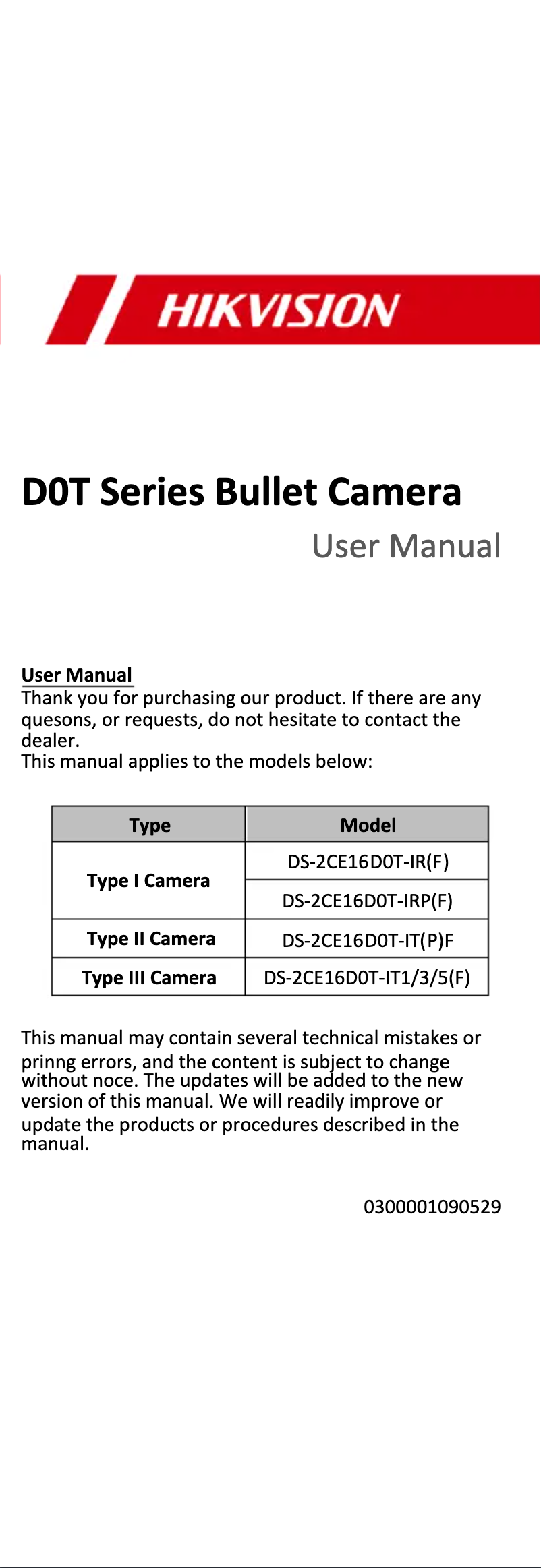 Página 1 del manual Manual de usuario Hikvision DS-2CE16D0T-IT5