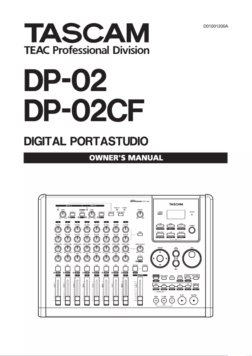 Image de la première page du manuel de l'appareil DP-02CF