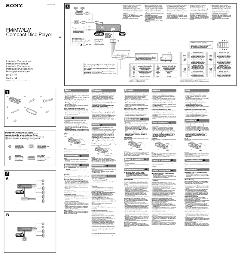 Image de la première page du manuel de l'appareil CDX-GT29