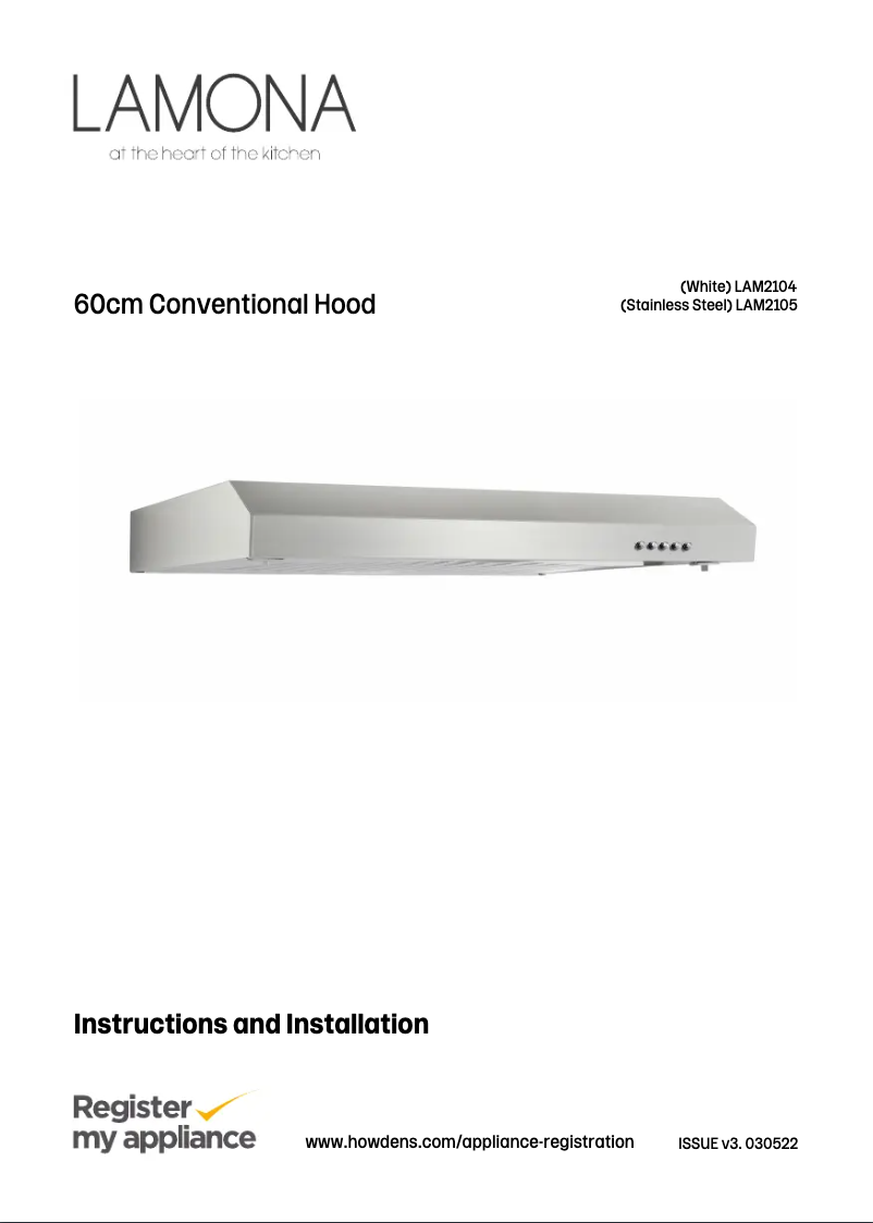 Page n°1 - Manuel utilisateur Lamona LAM2104