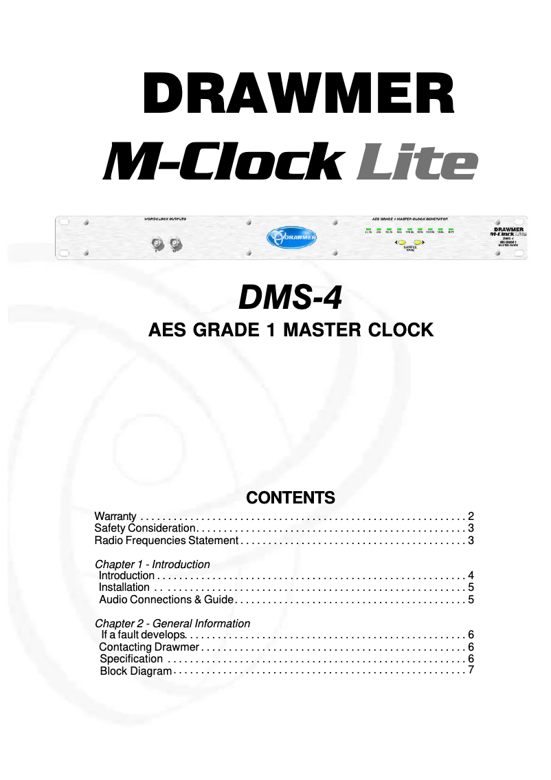 Image de la première page du manuel de l'appareil M-Clock Lite DMS-4