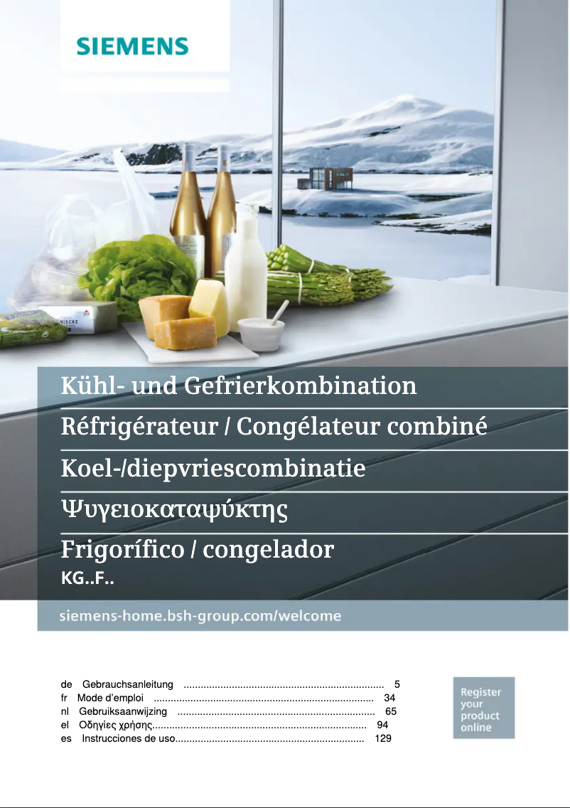 Page n°1 - Manuel utilisateur Siemens KG39FSB45