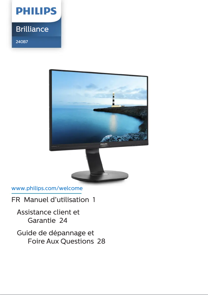 Image de la première page du manuel de l'appareil Brilliance 240B7QPJEB