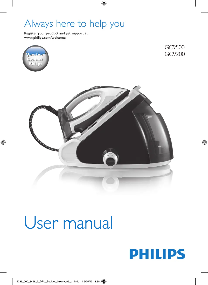 Page 1 de la notice Manuel utilisateur Philips PerfectCare Expert GC9246