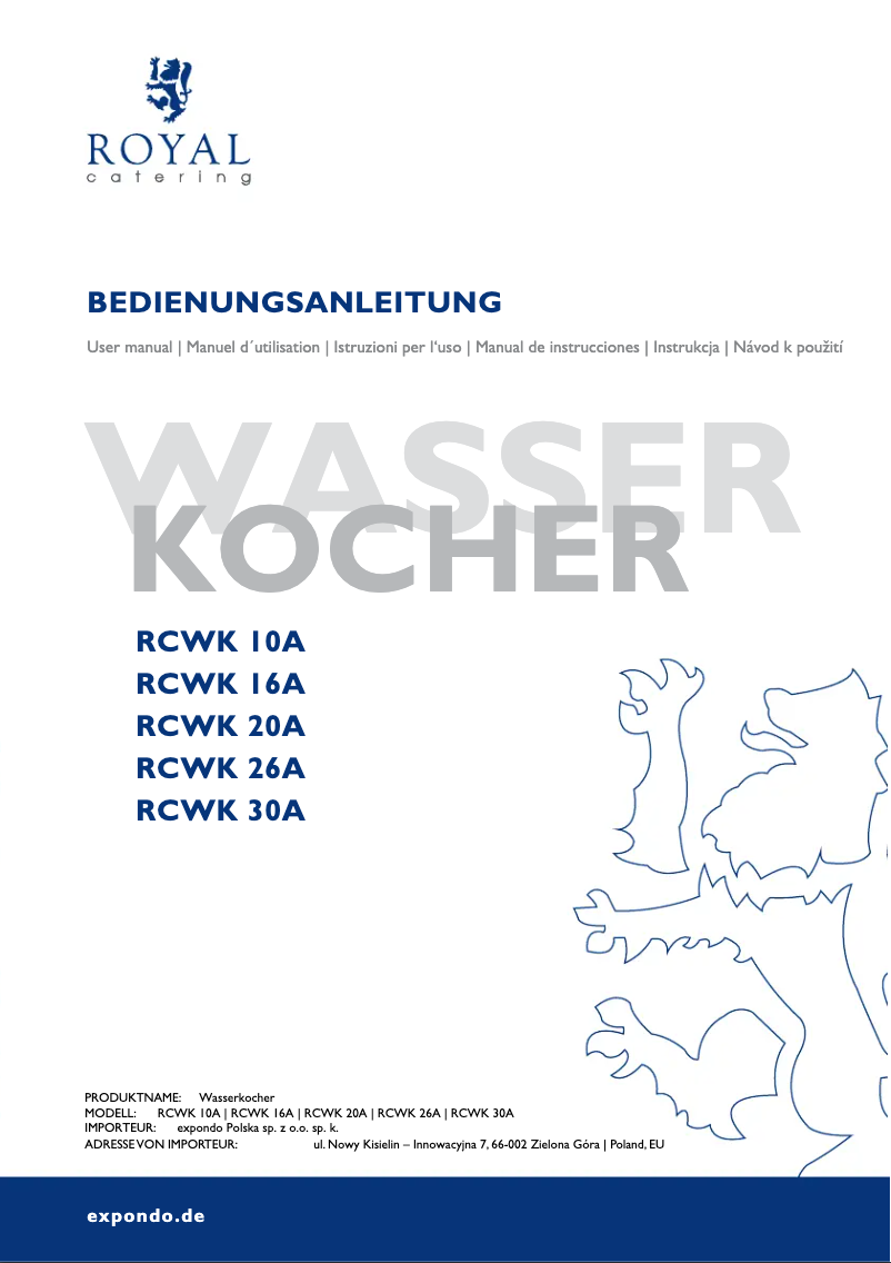 Image de la première page du manuel de l'appareil RCWK 10A