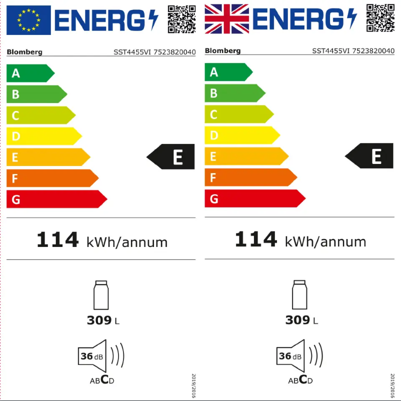 Page n°1 - Label énergétique Blomberg SST4455VI