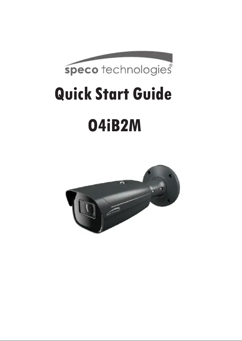 Page n°1 - Guide de démarrage rapide Speco Technologies O4iB2M
