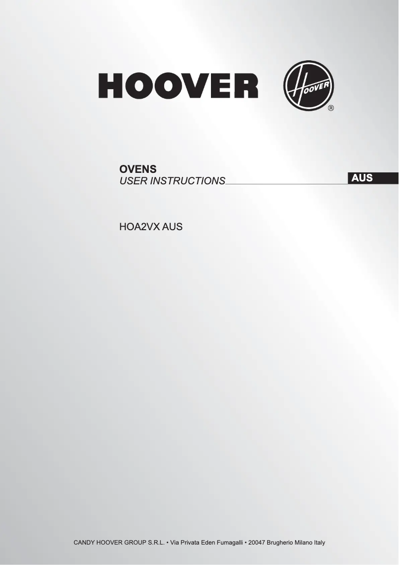 Page n°1 - Manuel utilisateur Hoover HOA2VX AUS