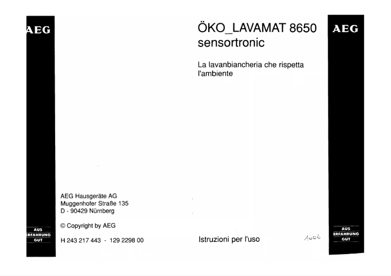 Página 1 del manual Manual de usuario AEG ÖKO LAVAMAT 8650