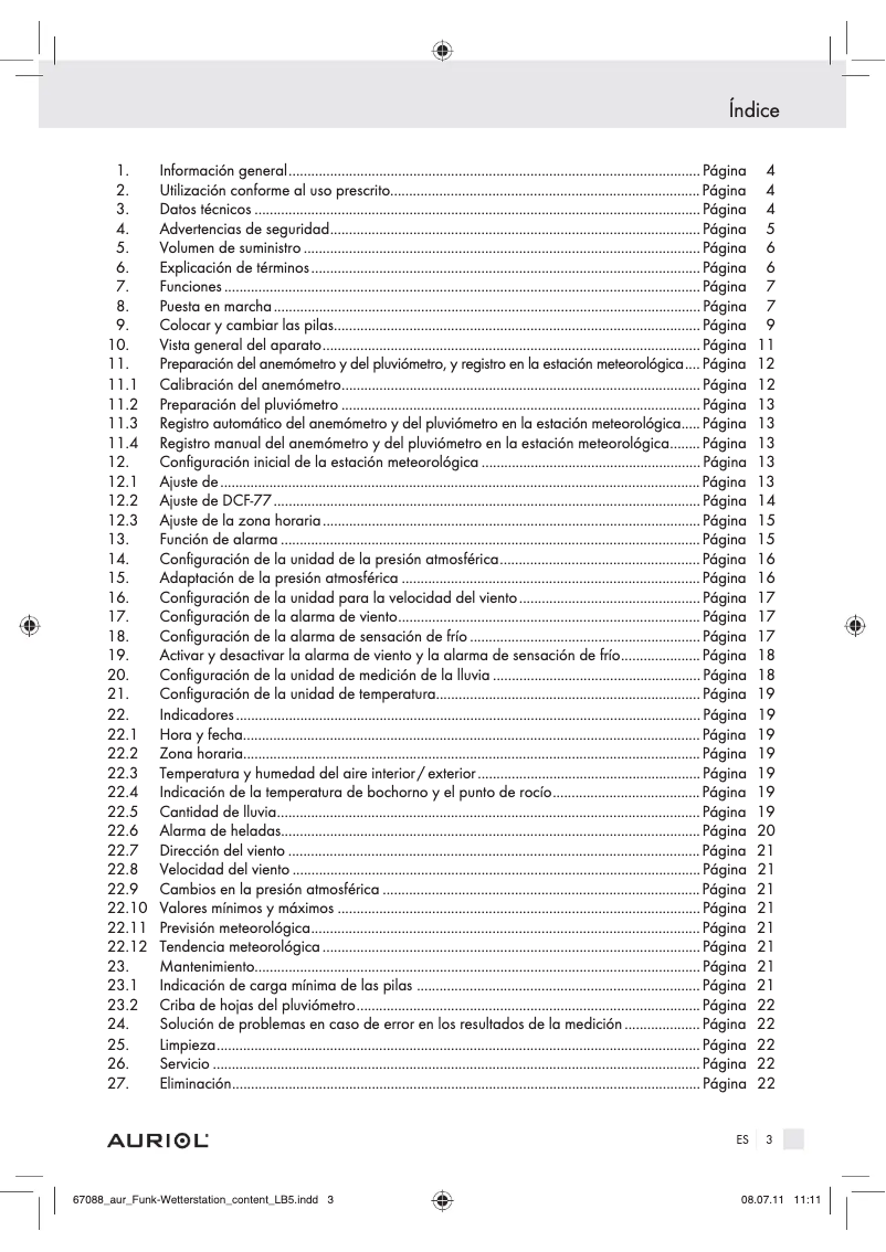 Página 1 del manual Manual de usuario Auriol IAN 70340