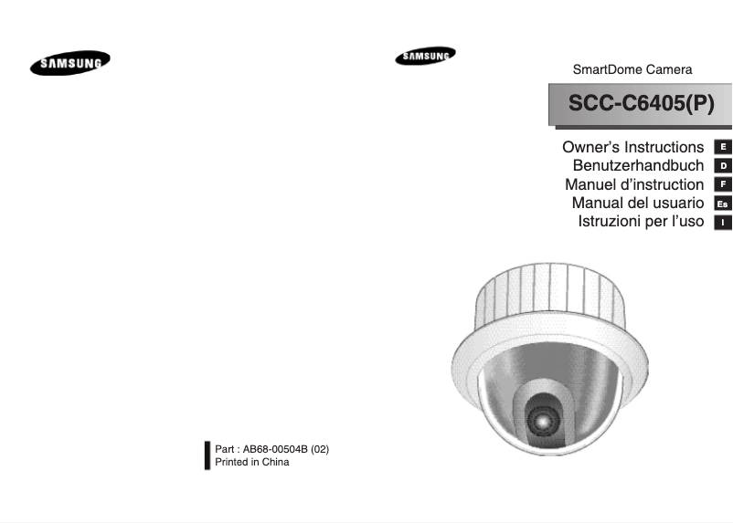 Page 1 de la notice Manuel utilisateur Samsung SCC-C6405P